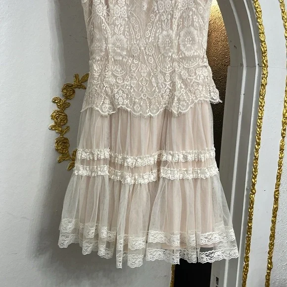 Vintage Jessica McClintock Fairycore Princess Cottagecore Lace Dress Size 4